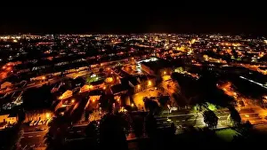 City lights at night, colors of night city, night photos from the drone