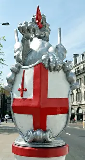 St George Prints: City of London Dragon with St George cross statue