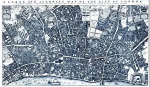City of London Map by Ogilby and Morgan. 1677