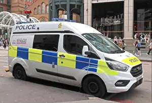 City Of London Prints: City Of London Police van near police station, Bishopsgate, London, England, UK, EC2M 4NP