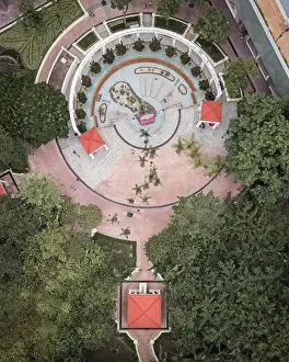 Birds View Prints: City Park Aerial topdown Photo