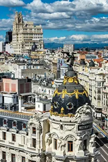 Western Europe Prints: City skyline, Madrid, Community of Madrid, Spain