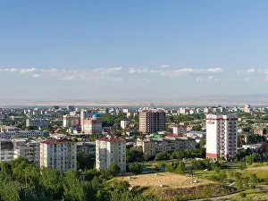 City view. The capital Bishkek located in the foothills of Tien Shan, Kyrgyzstan