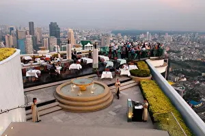 Skyscape Prints: city view at night from the rooftop restaurant at the Lebua State Tower in Bangkok