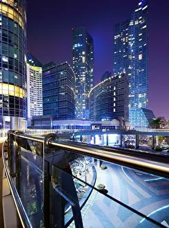 Cityscape of luxury high rises in the Haeundae district of Busan, South Korea at night