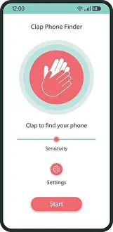 Sensitivity Prints: Clap phone finder interface vector template