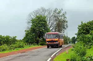 Ease Prints: Classic, ordinary red bus of MSRTC (Maharashtra State Road Transport Corporation)