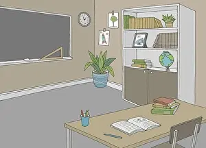 Classroom graphic color interior sketch illustration vector