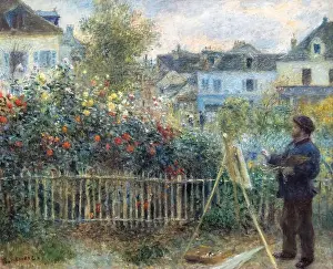 Claude Monet Painting in His Garden at Argenteuil by Auguste Renoir (1841-1919)