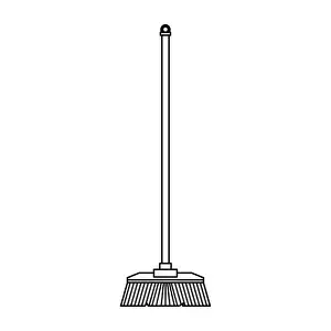 Cleaning broom isolated symbol cartoon in black and white