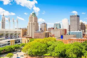 Cleveland, Ohio, USA downtown city skyline in the daytime