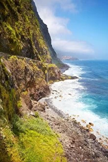 Images Dated 26th June 2013: Cliff coastline near Ponta Delgada, Madeira island, Portugal