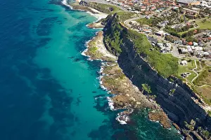 Steep Prints: Cliffs below King Edward Park Newcastle New South Wales Australia aerial