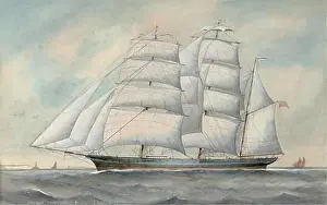 Oil Painting Prints: The clipper ship Cairngorm under full sail, English School, 19th century