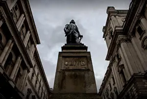 Imperialism Prints: Clive of India Statue, A Grade II-listed bronze statue of Robert Clive