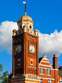 Reader Prints: Clock tower in the centre of Crouch End Broadway in Haringey North London built as a memorial to Henry Reader Williams