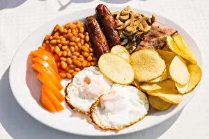 Tomato Prints: Close up of fried English breakfast