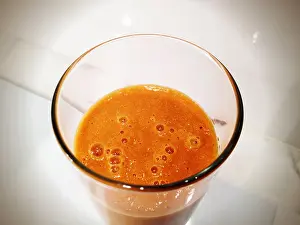 Well Being Prints: Close up of glass of vegetable juice