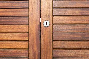 Woodwork Prints: Close up of mahogany doors in the King George V Collonade
