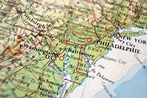 Long Island Prints: Close up map of east coast