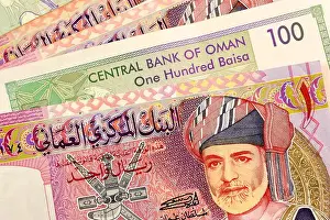 Oman Prints: Close up Omani Rial currency note