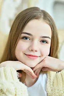 Close up portrait of beautiful teen girl