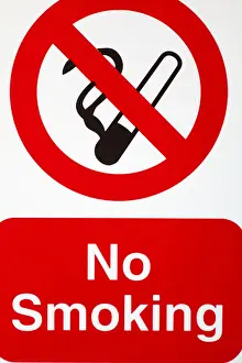 Prohibited Prints: Close up of no smoking sign - UK