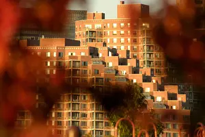 Stairs Prints: Close-up of apartments buildings in New Jersey