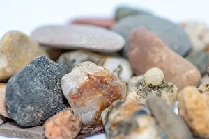 Pebble Prints: A close-up macro shot of smooth