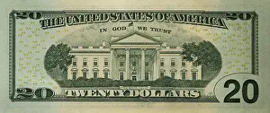 Melissa Jooste Prints: Close-up of the reverse side of a twenty dollar bill, United States of America