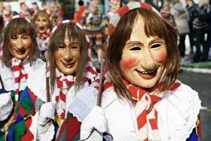 Baden Wurttemberg Prints: Close-up of traditional Fasching, carnical, masks in Titisee-Neustadt, Germany
