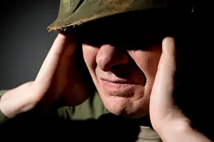 Helpless Prints: Close up, of Vietnam War period American soldier