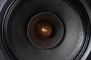 Loudspeaker Prints: close-up view of high-end full range loudspeaker