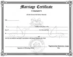Bureaucracy Prints: Close-up view of marriage certificate