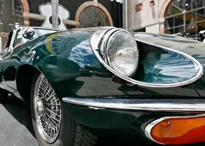 closeup classic e type jaguar car factory lisbon Trending Item 5