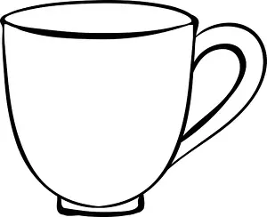 Teacup Prints: Closeup plain design of coffee cup