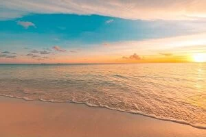 Images Dated 1st June 2019: Closeup sea sand beach. Panoramic beach landscape. Inspire tropical beach seascape horizon