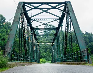 Bolts Prints: A closeup shot of Truss bridge taken from front
