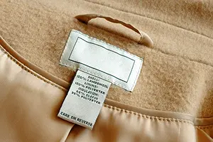 Seam Prints: Clothing label inside of wool jacket
