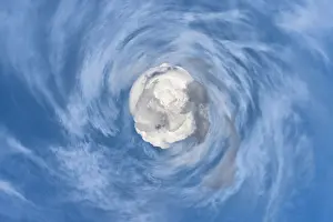 Vortex Prints: Cloud shaped heart on blue sky background