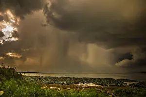 Intense Prints: cloudburst above Chiemsee, Germany, Bavaria, Lake Chiemsee