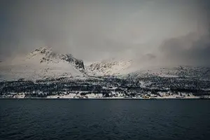 Lyngen Alps Prints: Clouds over mountain view in the Lyngen Alps in northern Norway in winter