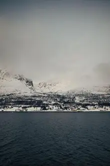 Brim Prints: Clouds over valley between mountains in the Lyngen Alps in northern Norway