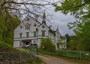 Bavarian Forest Prints: Cloudy dark evening in spring time in Buchenau village in Germany