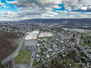Highways Prints: Cloudy winter - spring aerial image of the surrounding area of the home of the little league world series