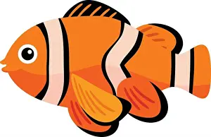 Anemone Prints: clownfish fish icon