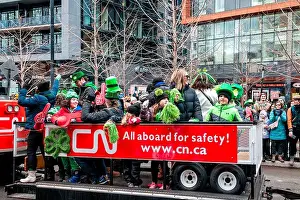 St Patricks Day Prints: CN Train Float - 2024 St. Patrick's Day Parade views