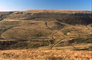 Glam Prints: Coal Waste Tip Reclaimed and Landscaped Maerdy Colliery Site Rhondda Fach South Wales