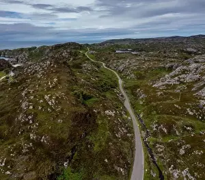 Nc500 Prints: Coastal road on the North Coast 500 scenic drive in the Scottish Higlands near Lochniver