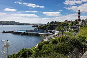 West Country Prints: Coastal view out to Plymouth Sound from Plymouth Hoe in Devon, England, UK